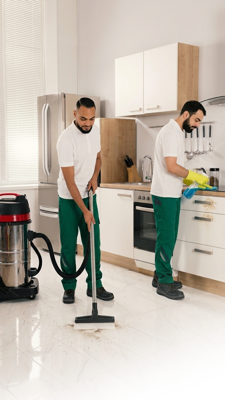 Oussama et Many en intervention de nettoyage